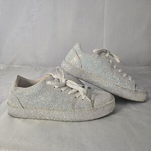 Aldo Etilivia Glitter Women's Size 8.5 Sneakers White Sparkle Iridescent Opal